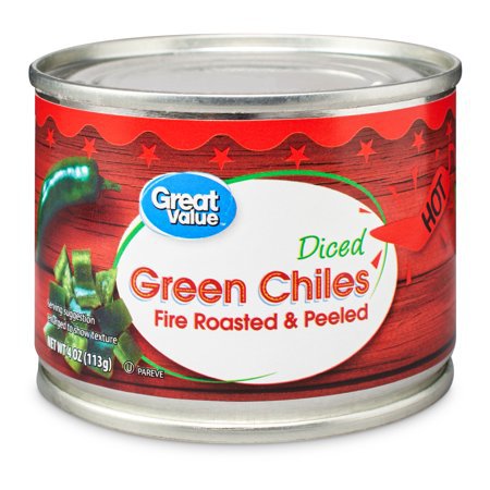 Walmart Grocery - Great Value Hot Diced Green Chiles, 4 Oz