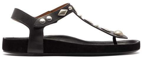 Enorie Studded Leather Sandals - Womens - Black