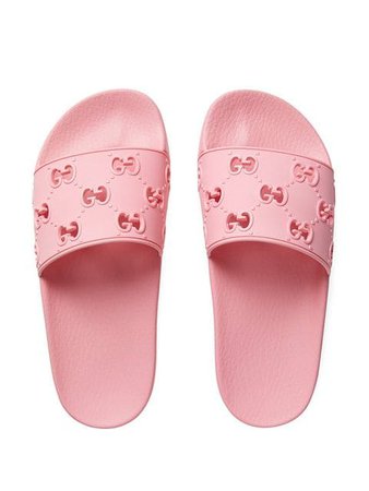 Gucci Rubber GG Slide Sandals - Farfetch