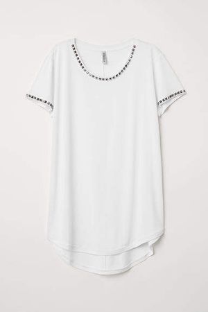 T-shirt with Studs - White