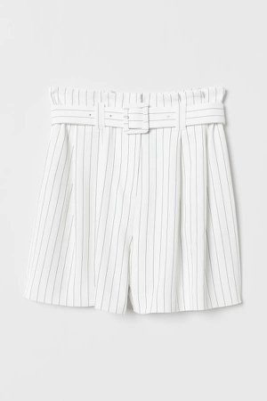 Paper-bag Shorts - White