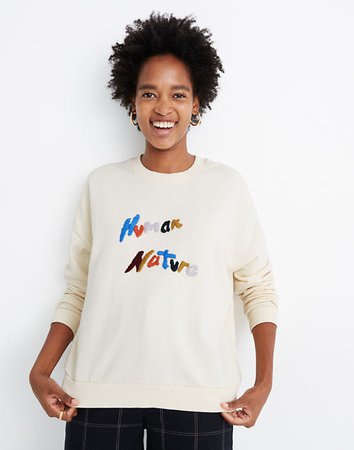 Human Nature Embroidered Oversized Sweatshirt