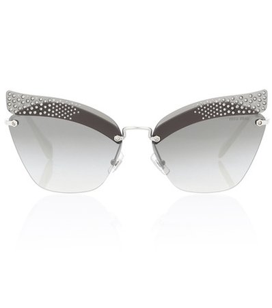 Crystal cat-eye sunglasses