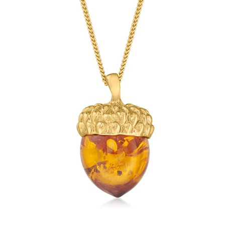 Ross-Simons Amber Acorn Pendant Necklace | ShopLook