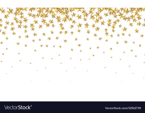 Gold stars falling gold foil confetti abstract Vector Image