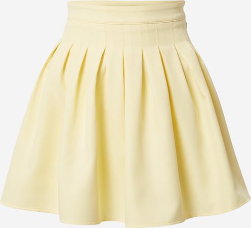 Missguided skirt light pastel yellow a line high waist
