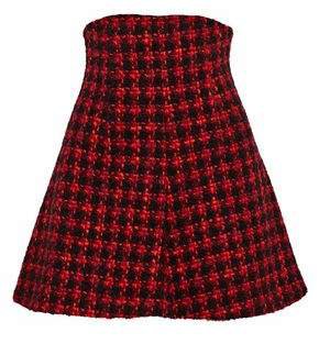 Flared Checked Wool-blend Tweed Mini Skirt