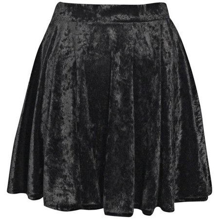 Black Velvet Skater Skirt