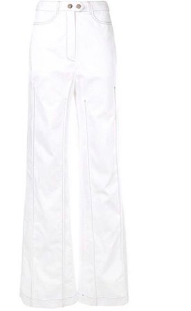 ELLERY: Contrast Stitching Wide Leg Trousers