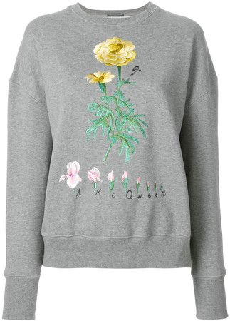 floral embroidered sweatshirt