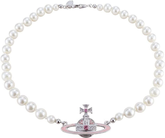 vivienne westwood pink pearl necklace