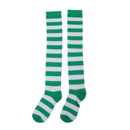 HDE Women's Green and White Striped Socks Over Knee High Extra Long Stockings - Walmart.com