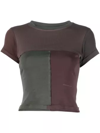 Eckhaus Latta Panelled Cropped Top t shirt - Farfetch