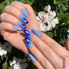 blue flame nails - Google Search
