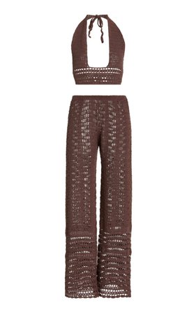 Zo Crocheted Cotton Top And Pants Set By Akoia Swim | Moda Operandi