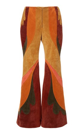Suede Leather Patchwork Trousers by Alberta Ferretti | Moda Operandi