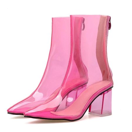 Pink PVC Boots