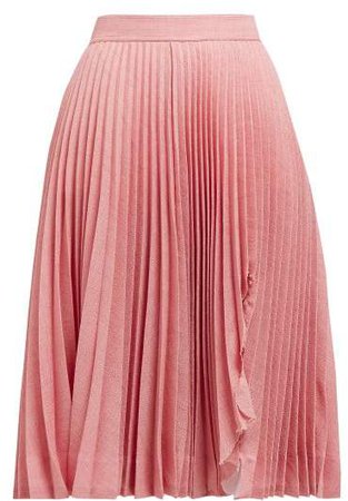 Jaws Cut Out Pleated Skirt - Womens - Pink