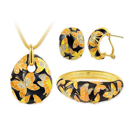 japanese yellow necklace and earrings set - Google Search