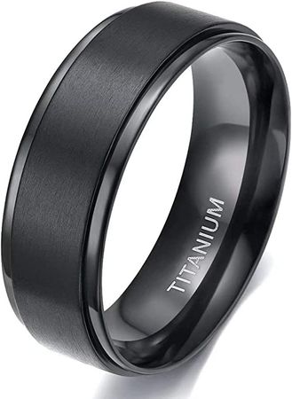 TIGRADE 4mm 6mm 8mm 10mm Black Titanium Rings Wedding Band Matte Comfort Fit for Men Women Size 3-15 | Amazon.com