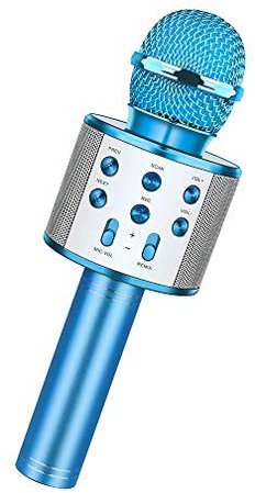 Amazon.com: Wireless Bluetooth Karaoke Microphone,Rechargeable Kids Microphone Karaoke Machine,Professional Handheld Karaoke Mic Speaker Home KTV Kids Birthday Party - Best Gifts for Kids Adults (Blue): Musical Instruments