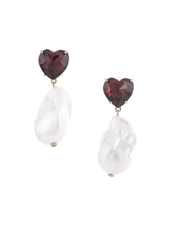 Tory Burch Crystal Heart Pearl Earrings 60633 White | Farfetch