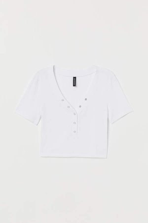 Short Jersey Top - White
