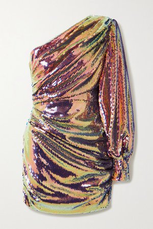 Alex Perry | Mini-robe asymétrique en satin à sequins Jackson | NET-A-PORTER.COM