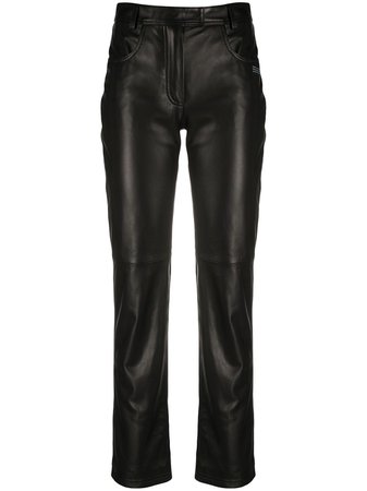Off-White straight leg leather trousers