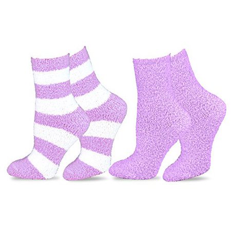 TeeHee Women's Fashionable Cozy Fuzzy Slipper Socks Multi-Pack - Walmart.com