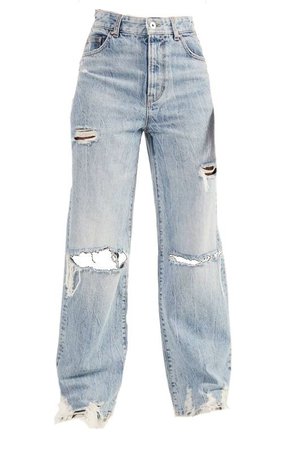 Baggy high waist light blue jeans