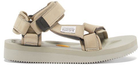 Depa-v2nu Velcro-strap Nubuck Sandals - Grey