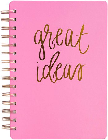 Amazon.com : Great Ideas Pink Spiral Lined Notebook Journal Gold Foil Pink and Gold Office Decor Glam Chic Fashion Motivational Inspirational Saying : Office Products