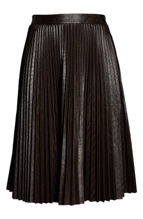 Halogen® x Atlantic-Pacific Pleated Croc Faux Leather Midi Skirt (Plus Size) (Nordstrom Exclusive) | Nordstrom