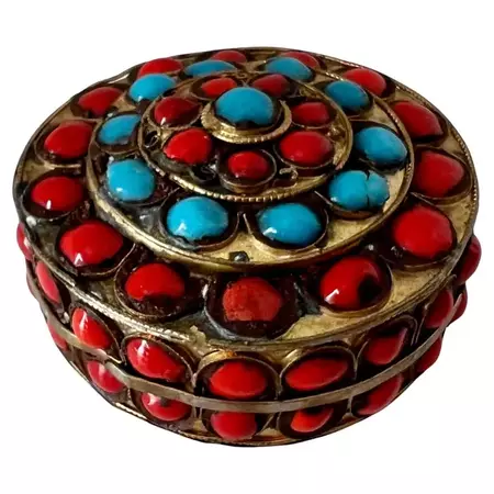 Oriental Brass Bead Stash or 420 Box For Sale at 1stDibs