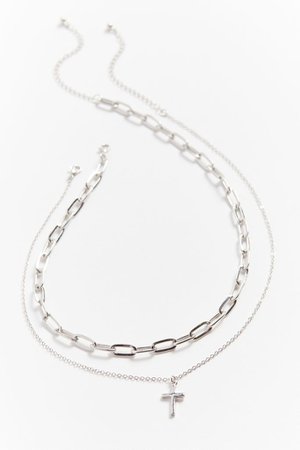 Cross Chain Layering Necklace Set | Urban Outfitters