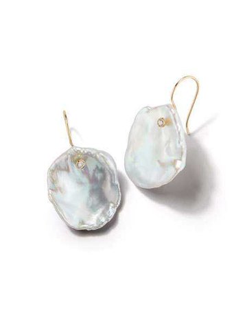 Mizuki 14k Freshwater Petal Pearl & Diamond Drop Earrings