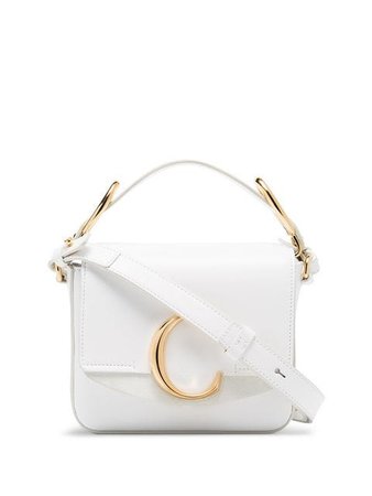 Chloé white C ring leather shoulder bag $1,350 - Shop SS19 Online - Fast Delivery, Price