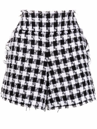 Shop Balmain gingham tweed shorts with Express Delivery - FARFETCH