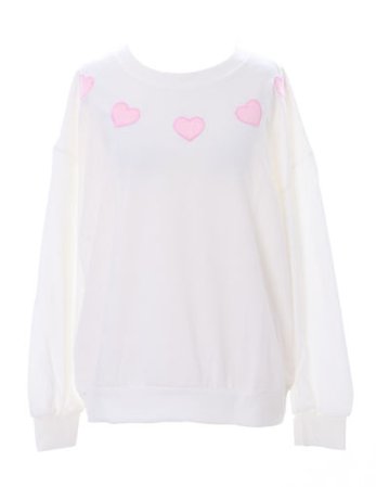 TS-111 Weiß Herz Pastel Goth Lolita Langarm-Shirt Sweatshirt Harajuku | eBay