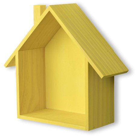 Amazon.com: brightmaison Petite House Shape Wood Wall Shelf Display Hanging Shelving No Finish (No Finish): Home & Kitchen