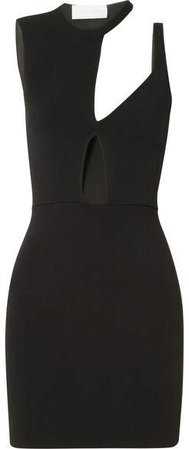 Capri Cutout Stretch-knit Mini Dress - Black