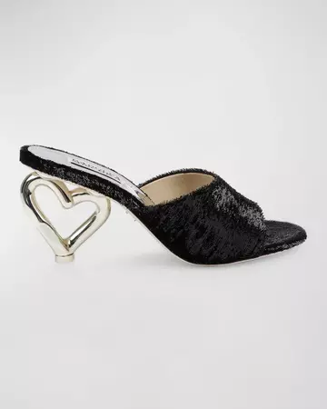 Badgley Mischka Lucid Heart-Heel Mule Sandals | Neiman Marcus