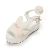 Fuzzy Bunny Wedge Sandals Soft Vegan Fur Pet Play | DDLG Playground