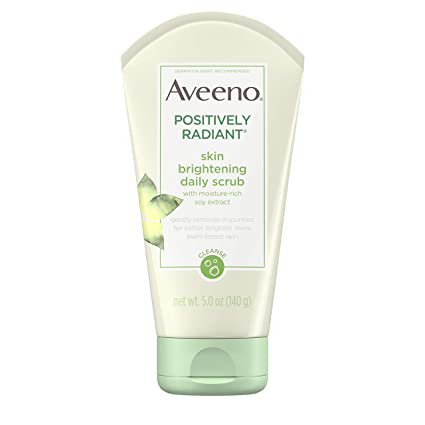 Amazon.com: Aveeno Positively Radiant Skin Brightening Exfoliating Daily Facial Scrub, Moisture-Rich Soy Extract, Oil- & Soap-Free Tone-Evening Face Cleanser, Hypoallergenic & Non-Comedogenic, 5 oz: Prime Pantry