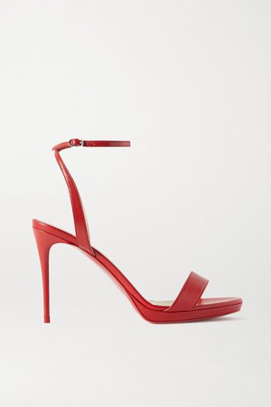Loubi Queen 100 Leather Sandals - Red