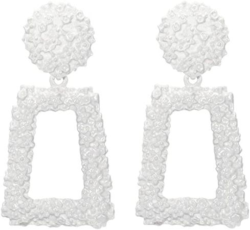 Amazon.com: White Rectangle Geometric Dangle Earrings, Fashion Statement Drop Earrings for Women KELMALL COLLECTION: Clothing, Shoes & Jewelry