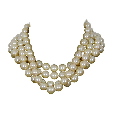 CELINIE vintage multi strand pearl necklace