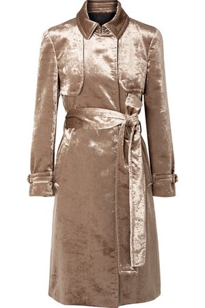 Brunello Cucinelli | Cotton-blend velvet trench coat | NET-A-PORTER.COM