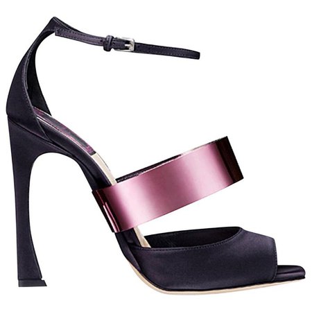 Christian Dior Metal Strap Satin Sandals For Sale at 1stdibs